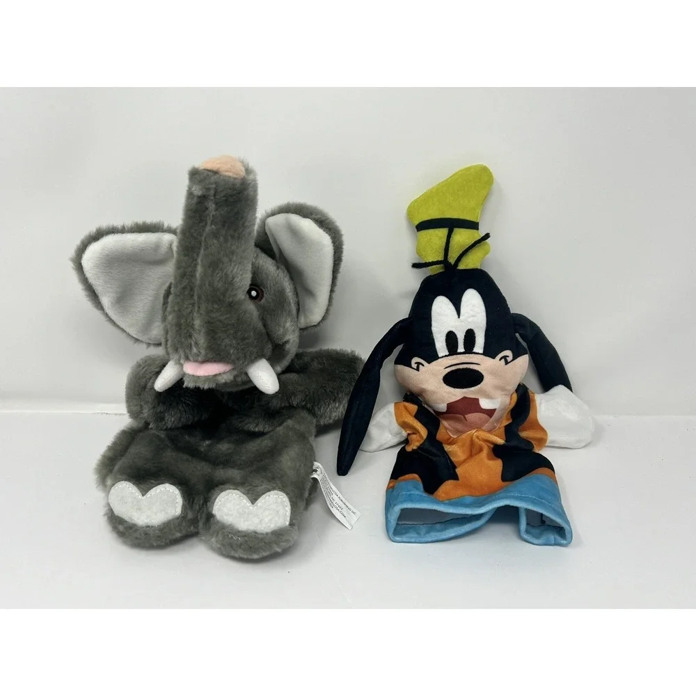 Hand Puppet Goofy by Melissa & Doug w/Elephant Vintage Carson Dellosa GrannyCore
